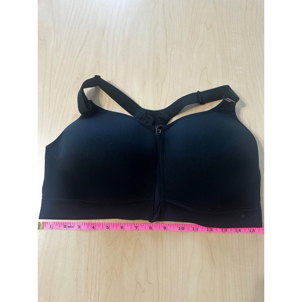 Victoria's Secret PINK Black Zip Front High Impact Racerback Sports Bra